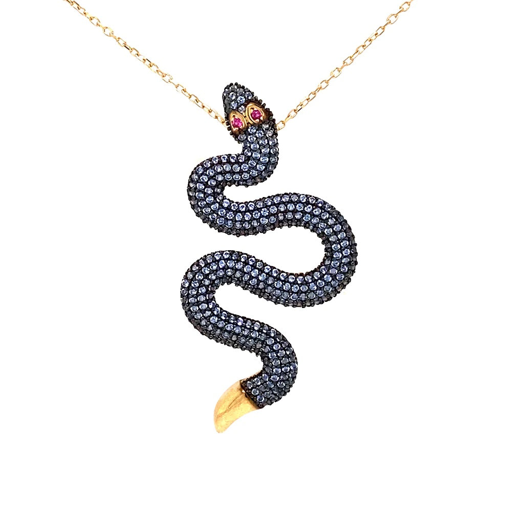 Collar Serpiente Mamba 𖦹 Tanzanite