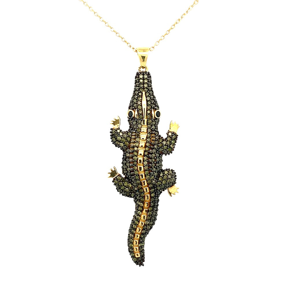 Collar Cocodrilo Mamba 𖦹 Olivo